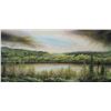 Image 2 : Framed oil on canvas painting of changing weather forest landscape, signed by artist Richard Dixon, 