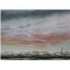 Image 2 : Framed oil on canvas painting of a snowy sky mountainscape, signed by artist Richard Dixon, 38" X 50