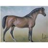 Image 2 : Framed oil on canvas painting of a chestnut horse, signed by artist Richard Dixon 2006, 32" X 42". N