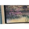 Image 3 : Framed oil on canvas painting of an autumnal forest scene with migrating deer, signed by artist Rich