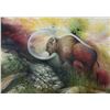 Image 2 : Framed oil on canvas painting of a spirit bison on the water's edge, signed by artist Richard Dixon 