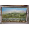 Image 1 : Framed oil on canvas landscape painting, signed by artist Richard Dixon, 2003, 38" X 62". NOTE: This