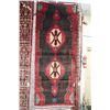 Image 1 : 100% handmade Iranian wool carpet runner "Hamdan" with black background, double medallion and highli