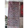 Image 1 : 100% handmade Iranian wool carpet "Mahal" with blue background, geometric pattern and highlights of 