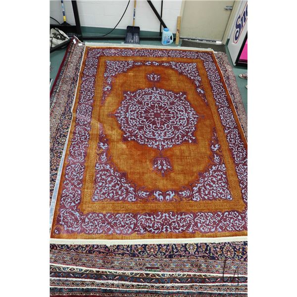 New Premium Collection Sizan blended carpet with center medallion, gold background with purple and b