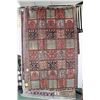 Image 1 : 100% handmade Iranian wool carpet "Bakhtyar" with tile design and highlights of reds, blue and gray 