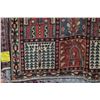 Image 2 : 100% handmade Iranian wool carpet "Bakhtyar" with tile design and highlights of reds, blue and gray 