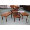 Image 1 : Set of three mid century modern, walnut parlour tables including one step table