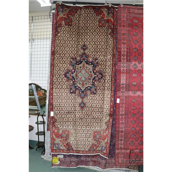 100% handmade Iranian wool carpet "Kolyaei" with decorative carpet with center medallion and highlig