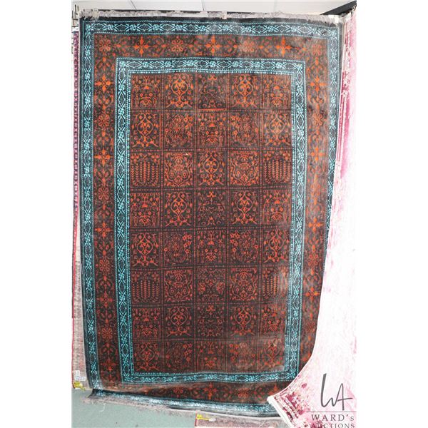 New Premium Collection Sizan blended carpet with geometric tile design and deep brown and black back
