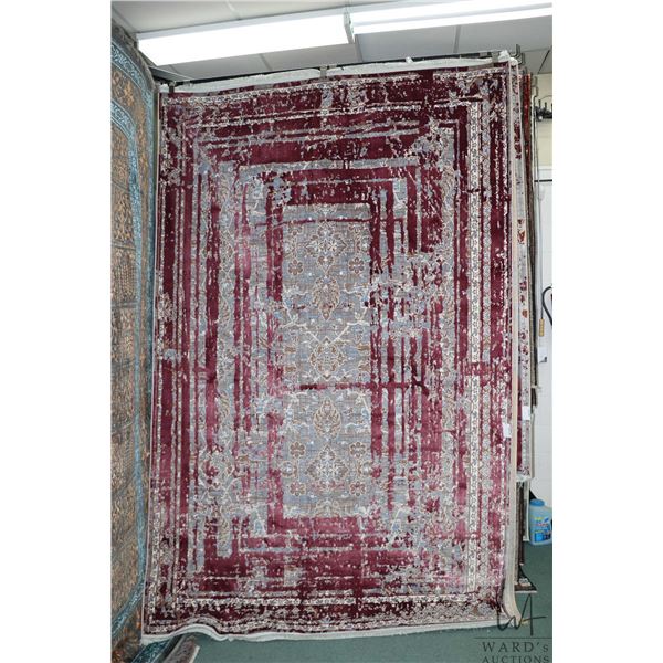 New Premium Collection Sizan blended carpet with mottled pink pattern with blue, cream and taupe low
