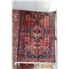 Image 1 : 100% handmade Iranian wool carpet runner "Zanjan" with triple medallion, red background and highligh