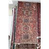 Image 1 : 100% handmade Iranian wool carpet runner "Qarajeh" with multiple medallions, geometric pattern and h