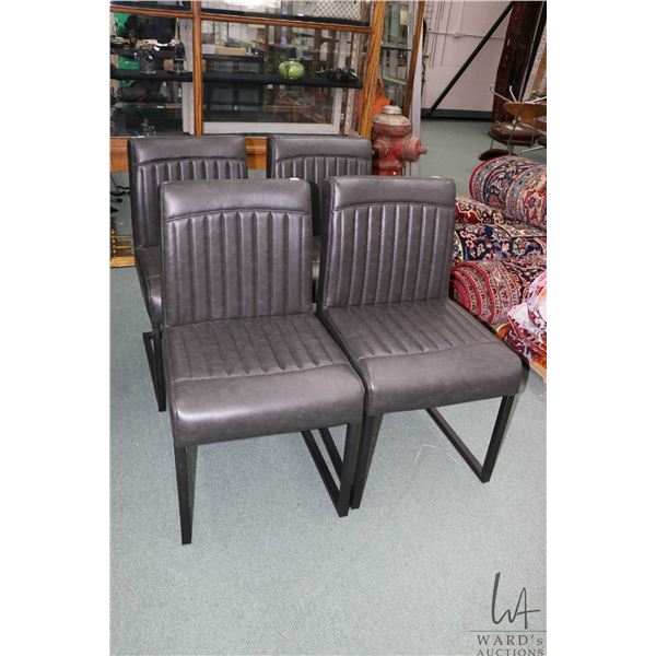 Urban Barn set of four upholstered "Barkley" dining chairs on metal bases, currently available on we