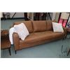 Image 1 : Lucca Leather sofa "Attica Cinnamon" full size sofa on metal legs from Urban Barn, new showhome deco