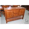 Image 1 : Modern mission style two door, two drawer server/ sideboard to match lot 326, 36" H X 54" W X 118" D