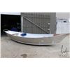 Image 1 : Custom made, all aluminum flat bottom drift boat with flared sides, pointed stern and dark stained w