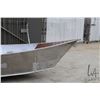 Image 2 : Custom made, all aluminum flat bottom drift boat with flared sides, pointed stern and dark stained w
