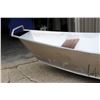 Image 3 : Custom made, all aluminum flat bottom drift boat with flared sides, pointed stern and dark stained w