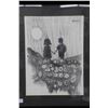 Image 2 : Framed print of a charcoal drawing depectiong two children walking in a meadow, outside dimensions 2