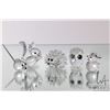 Image 1 : Five Swarovski crystal woodland animals including squirrel, porcupine, owl, rabbit and a mouse, note