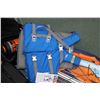 Image 2 : Outdoor gear including sleigh, life jacket, sleeping bag, air pump, etc. Note: This item is not avai