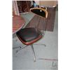 Image 2 : Retro faux wood dinette table, 36" X 47" plus 12" insert leaf and three matching chairs