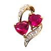 Image 1 : Ruby & Diamond Heart Slide Pendant