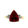 Image 1 : Trillion Cut Lab Ruby Diamond Ring