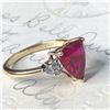 Image 7 : Trillion Cut Lab Ruby Diamond Ring