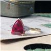 Image 8 : Trillion Cut Lab Ruby Diamond Ring