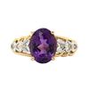 Image 1 : 14k Oval Cut Amethyst & Diamond Ring