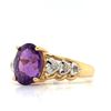 Image 2 : 14k Oval Cut Amethyst & Diamond Ring