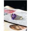 Image 3 : 14k Oval Cut Amethyst & Diamond Ring