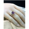 Image 4 : 14k Oval Cut Amethyst & Diamond Ring