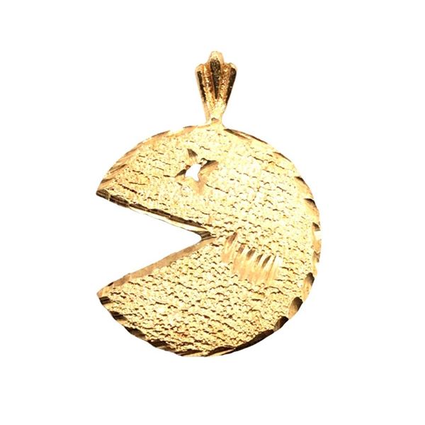 Gold Pac Man Pendant