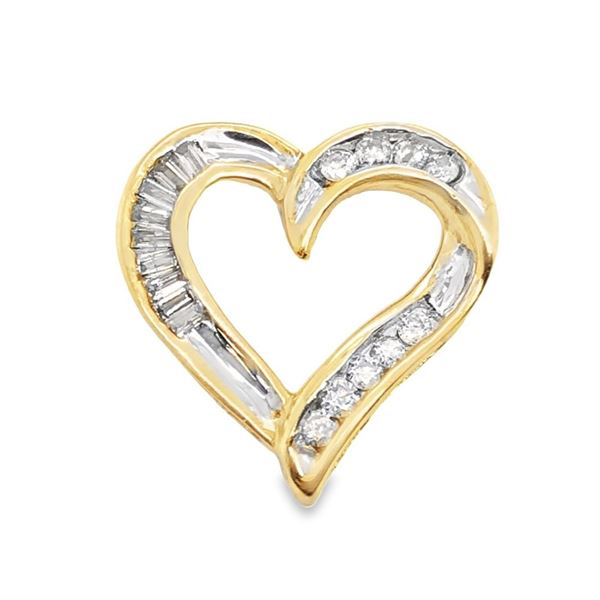Baguette Diamond Heart Pendant