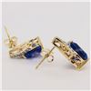 Image 3 : Tanzanite Earrings with Diamond Chevrons