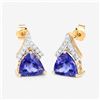 Image 5 : Tanzanite Earrings with Diamond Chevrons