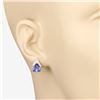 Image 6 : Tanzanite Earrings with Diamond Chevrons