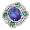 Image 1 : Tanzanite, Emerald, and Diamond Statement Ring