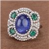 Image 2 : Tanzanite, Emerald, and Diamond Statement Ring