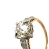 Image 2 : Rose Cut 1.60 CT Diamond Solitaire Cathedral Ring