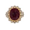 Image 1 : Ruby (8.15ct) & Diamond Bubble Halo Ring