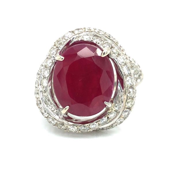 GIA CERTIFIED Unheated Madagascar Ruby and Diamond Ring
