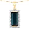 Image 1 : Blue Tourmaline and Diamond Pendant