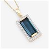 Image 2 : Blue Tourmaline and Diamond Pendant