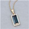 Image 4 : Blue Tourmaline and Diamond Pendant