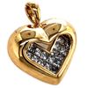 Image 1 : Princess-Cut Diamond Shadowbox Heart Pendant Heavy
