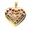 Image 3 : Princess-Cut Diamond Shadowbox Heart Pendant Heavy